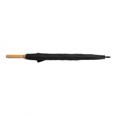 Logotrade liikelahja tuotekuva: 23" Impact AWARE™ RPET 190T auto-open bambusateenvarjo