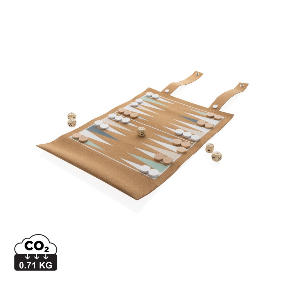 Logotrade liikelahjat kuva: Britton taitettava backgammon -ja tammipelisetti korkista