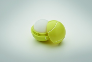 Logo trade mainoslahja ja liikelahja tuotekuva: Huulirasva tennispallo