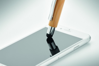 Logotrade mainoslahja ja liikelahja kuva: Bambuinen kuulakärkikynä sinisellä musteella