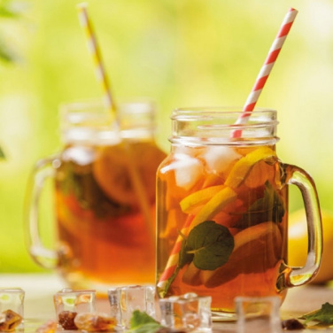 Logotrade liikelahjat mainoslahjat tuotekuva: Juomalasi kahvalla ja kannella TREVISO 450 ml