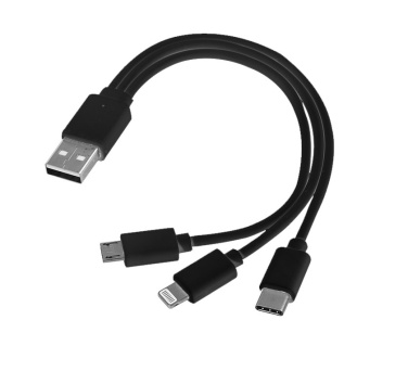 Logotrade mainoslahjat kuva: 3 in 1 USB-kaapeli tyyppi c + micro USB + lightning
