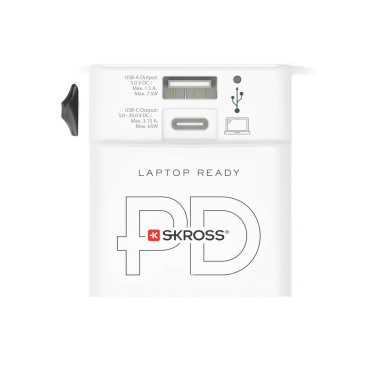 Logotrade liikelahjat kuva: SKROSS World Travel adapteri MUV 65W PD USB C -kaapelilla