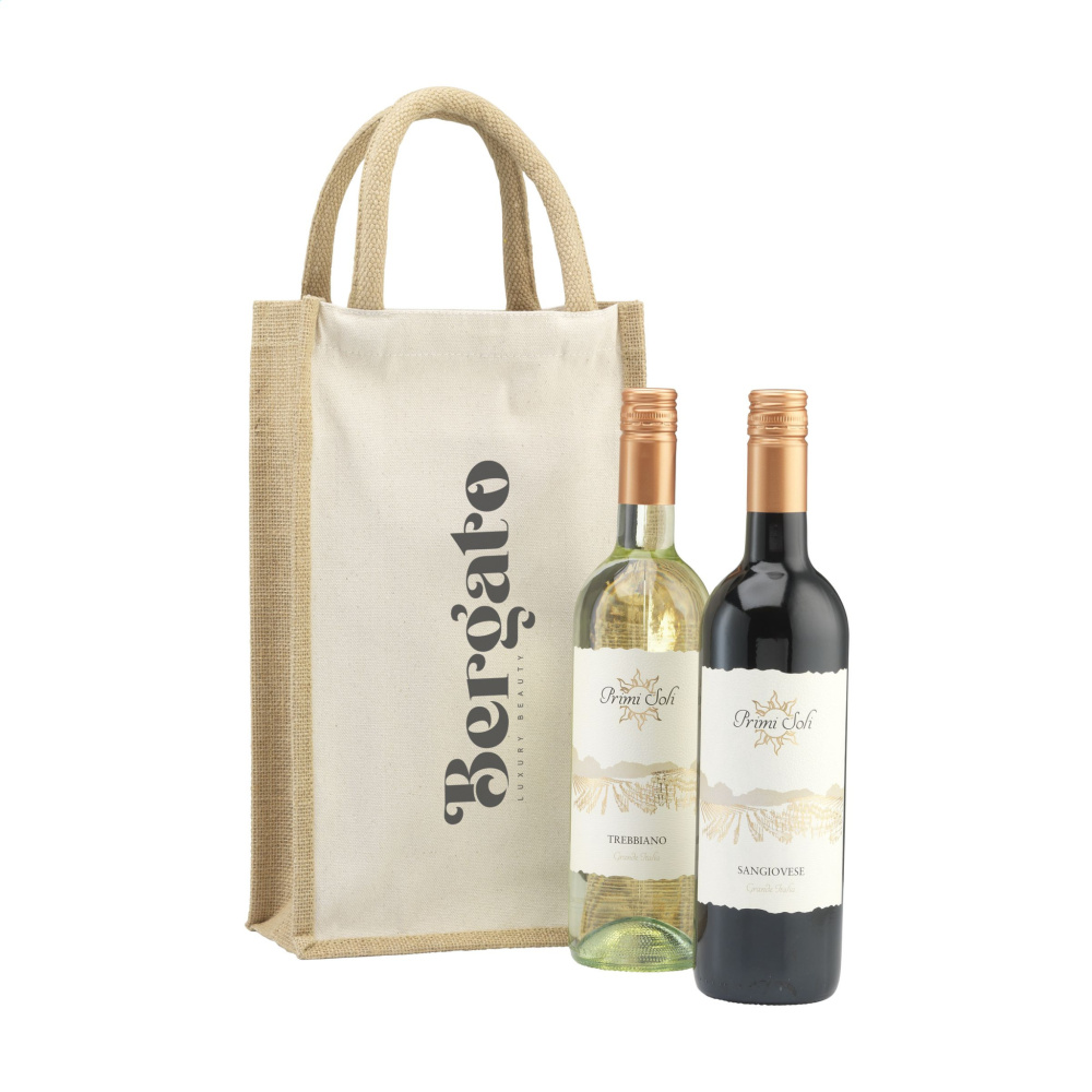 Logotrade liikelahja tuotekuva: Juuttikangas Double Wine Bag