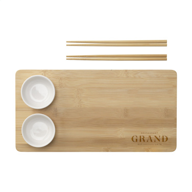 Logo trade mainoslahja kuva: Temaki Bamboo Sushi Tray lahjasetti