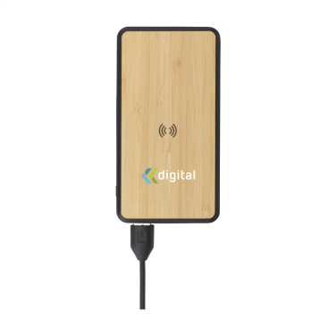 Logo trade mainoslahja kuva: Boru Bamboo RCS kierrätetty ABS Powerbank langaton laturi