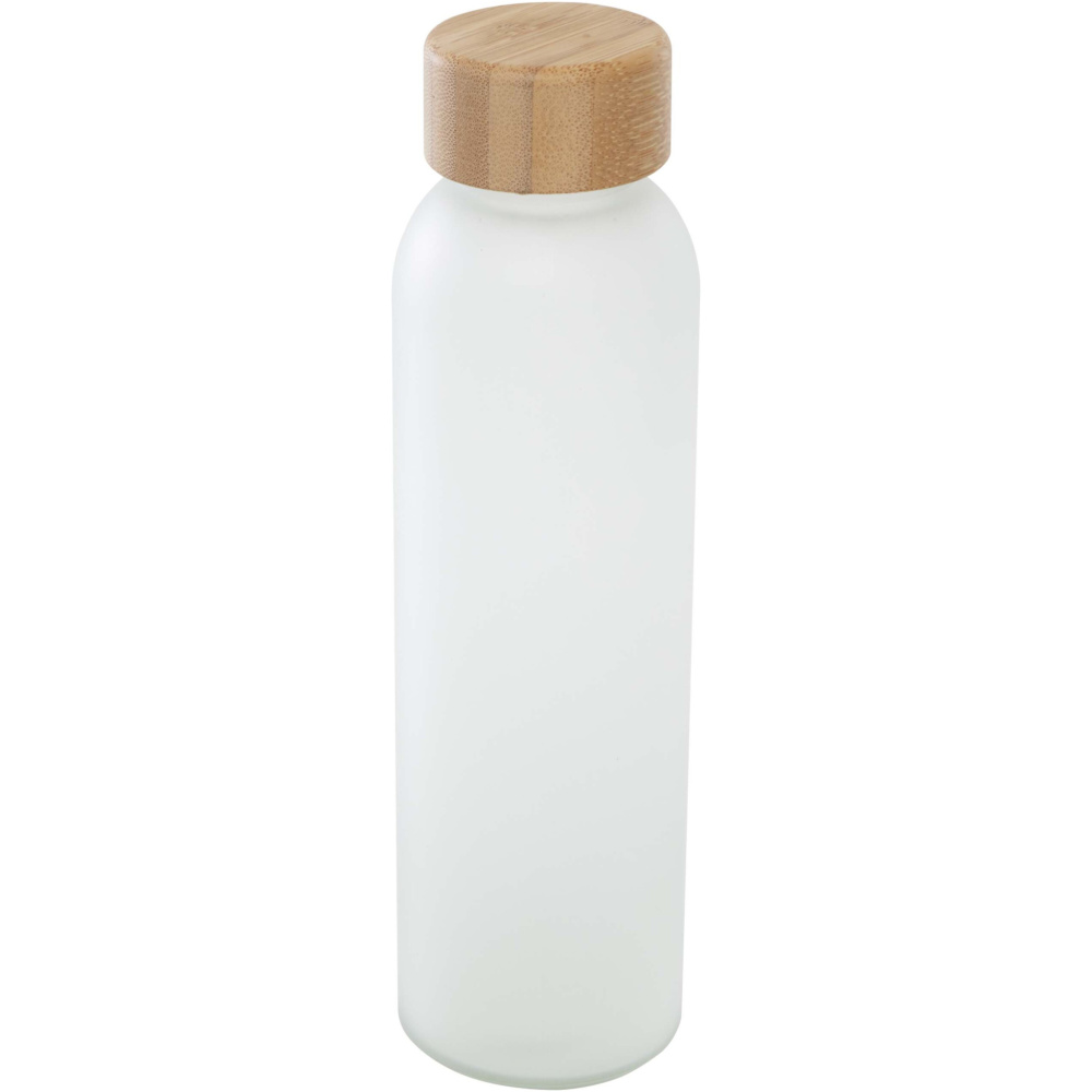 Logo trade mainostuote kuva: Lume 500 ml:n himmeä natronkalkkilasipullo, jossa on bambukansi