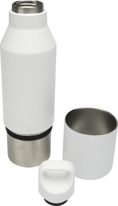 Logotrade mainostuote tuotekuva: Odessy 600 ml:n RCS-sertifioitu kierrätetystä ruostumattomasta teräksestä tehty termospullo 300 ml:n kupilla