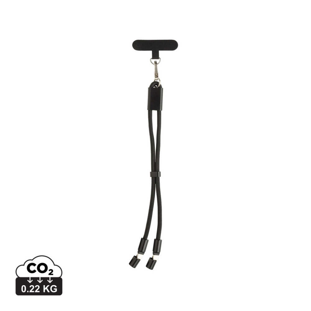 Logo trade liikelahjat tuotekuva: LoopAmp RCS RPET - puhelinrannehihna 60 W:n kaapelilla