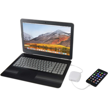 Logotrade mainoslahjat kuva: Gloas 5-in-1-kierrätysmuovinen, sisäänvedettävä datasynkronointi- ja 100 W:n pikalatauskaapeli älypuhelimen työkalusarjalla