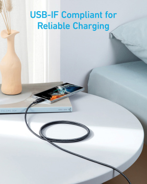 Logotrade liikelahja mainoslahja kuva: Anker USB-C–USB-C-kaapeli, 1,8 metriä, 60 W