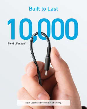 Logotrade mainostuote tuotekuva: Anker USB-C–USB-C-kaapeli, 1,8 metriä, 60 W