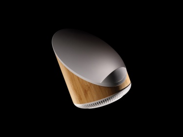 Logotrade dovana nuotrauka: Ovate bambukinis 5W garsiakalbis su 15W belaidžiu įkrovikliu