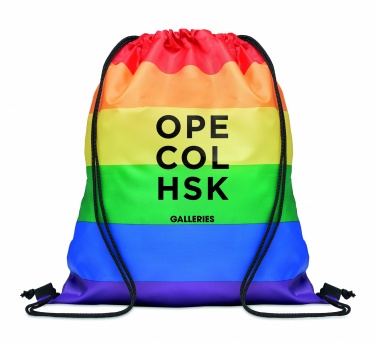 Logotrade firminės dovanos nuotrauka: Rainbow RPET maišelis su virvele