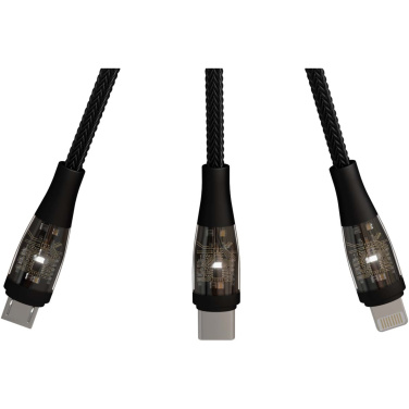 Logotrade reklaminės dovanos nuotrauka: SCX.design C50 5-in-1 greito įkrovimo 100W/5A laidas su skaitmeniniu ekranu