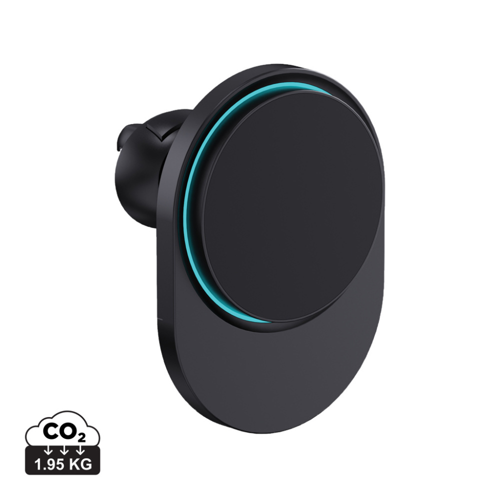 Logotrade firminės dovanos nuotrauka: „PowerCruze RCS“ plastikinis 15 W magnetinis automobilio laikiklis su įkrovimu