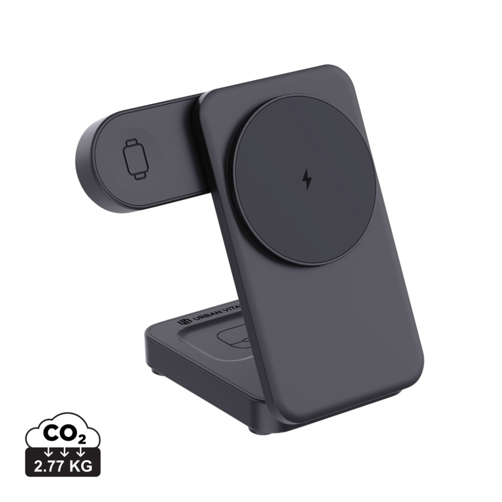 Logotrade dovana nuotrauka: Urban Vitamin Arcadia RCS plastikinis 15W 3in1 magnetinis įkroviklis