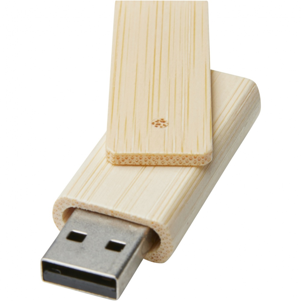 Logotrade biznesa dāvanas foto: Pagrieziet 16 GB bambusa USB zibatmiņas disku