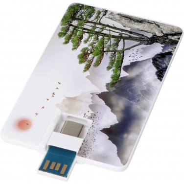 Logotrade biznesa dāvanas foto: Duo plāns 32 GB USB disks ar Type-C un USB-A 3.0