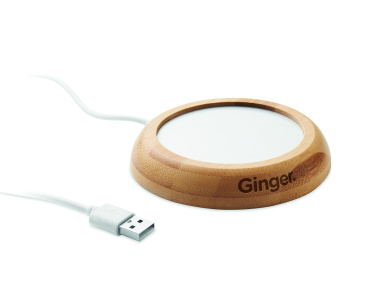 Лого трейд pекламные cувениры фото: Bamboo mug warmer with USB