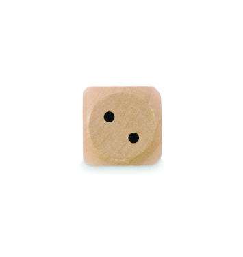 Логотрейд pекламные подарки картинка: Schima wooden dice 3cm dia