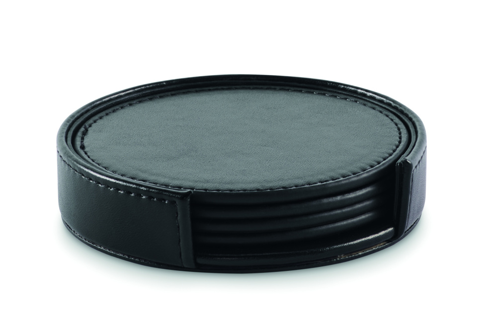 Логотрейд pекламные продукты картинка: Set of 4 PU coasters