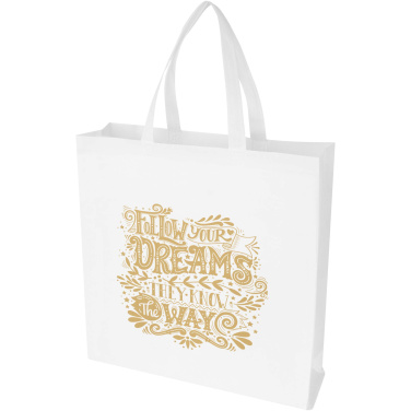 Логотрейд бизнес-подарки картинка: EcoSeal эко-сумка с ластовицей из нетканого материала, переработанного по стандарту GRS, объемом 12 л