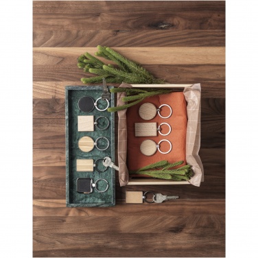 Logotrade profilreklam bild: Mauro rektangulär nyckelring bokträ