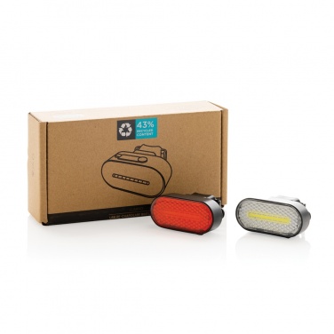 Logotrade reklamprodukter bild: Lumino RCS återvunnen plast USB-laddningsbar cykellampa