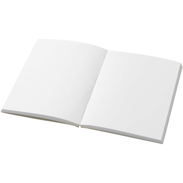 Logotrade reklamprodukter bild: Novella Austen A6 anteckningsbok med mjukt omslag av återvunnet material, 100 ark