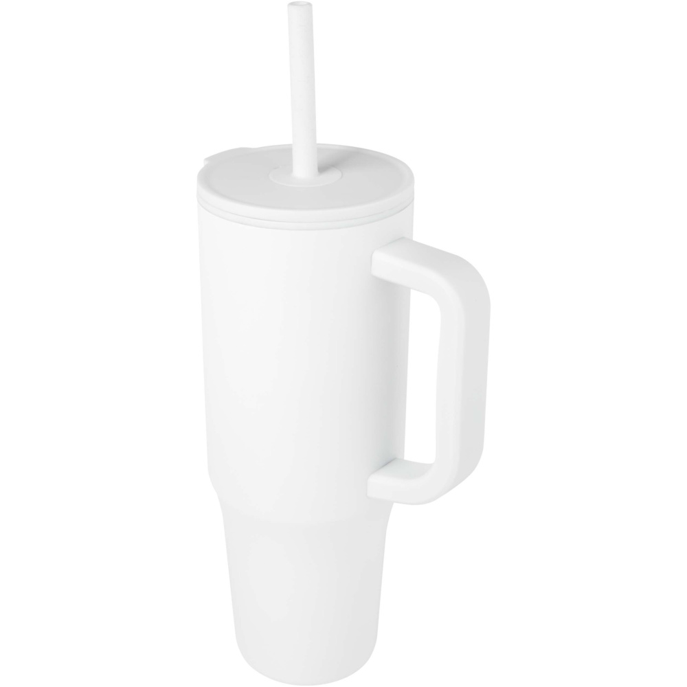 Logotrade profilreklam bild: Brady 900 ml RCS-certifierad isolerad mugg med silikonsugrör